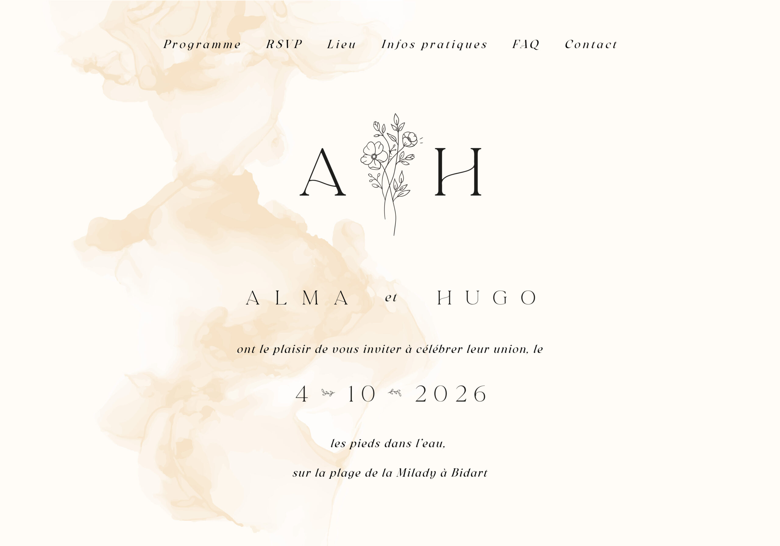 Alma et Hugo se marient, découvrez leur site de mariage !